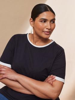 Live Unlimited Curve Colour Contrast T-Shirt, Blue - view 2, Blue