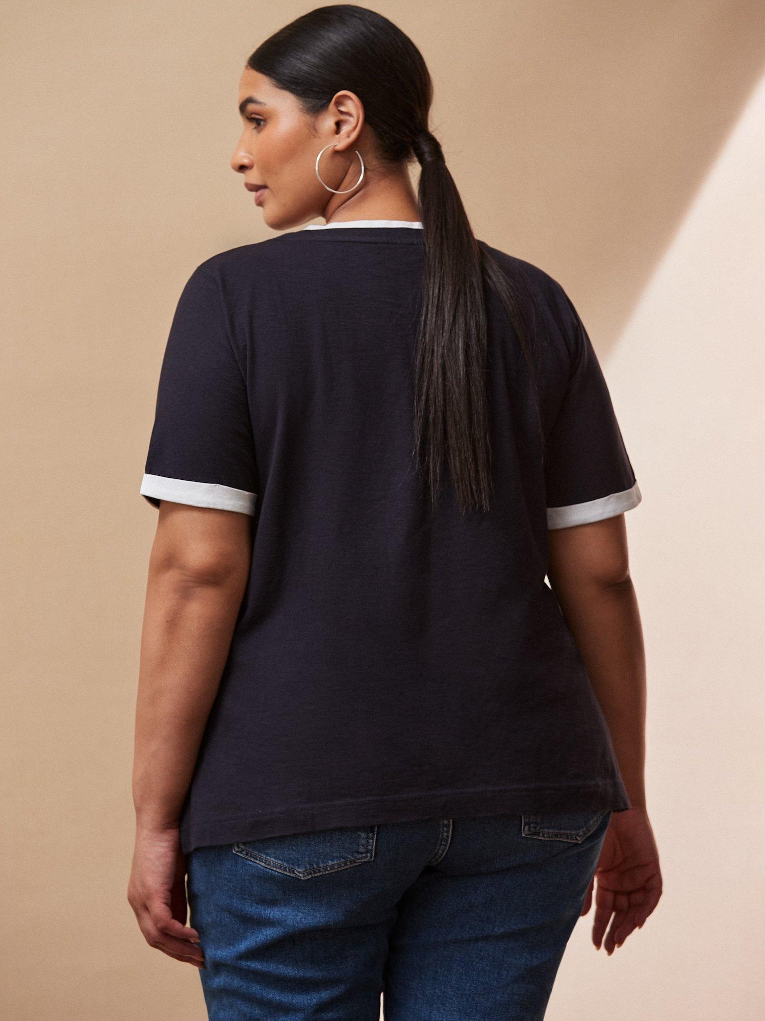 Product image 4 of 4, which shows Live Unlimited Curve Colour Contrast T-Shirt, Blue, 12R