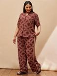 Live Unlimited Curve Geometric Wide Leg Trousers, Brown