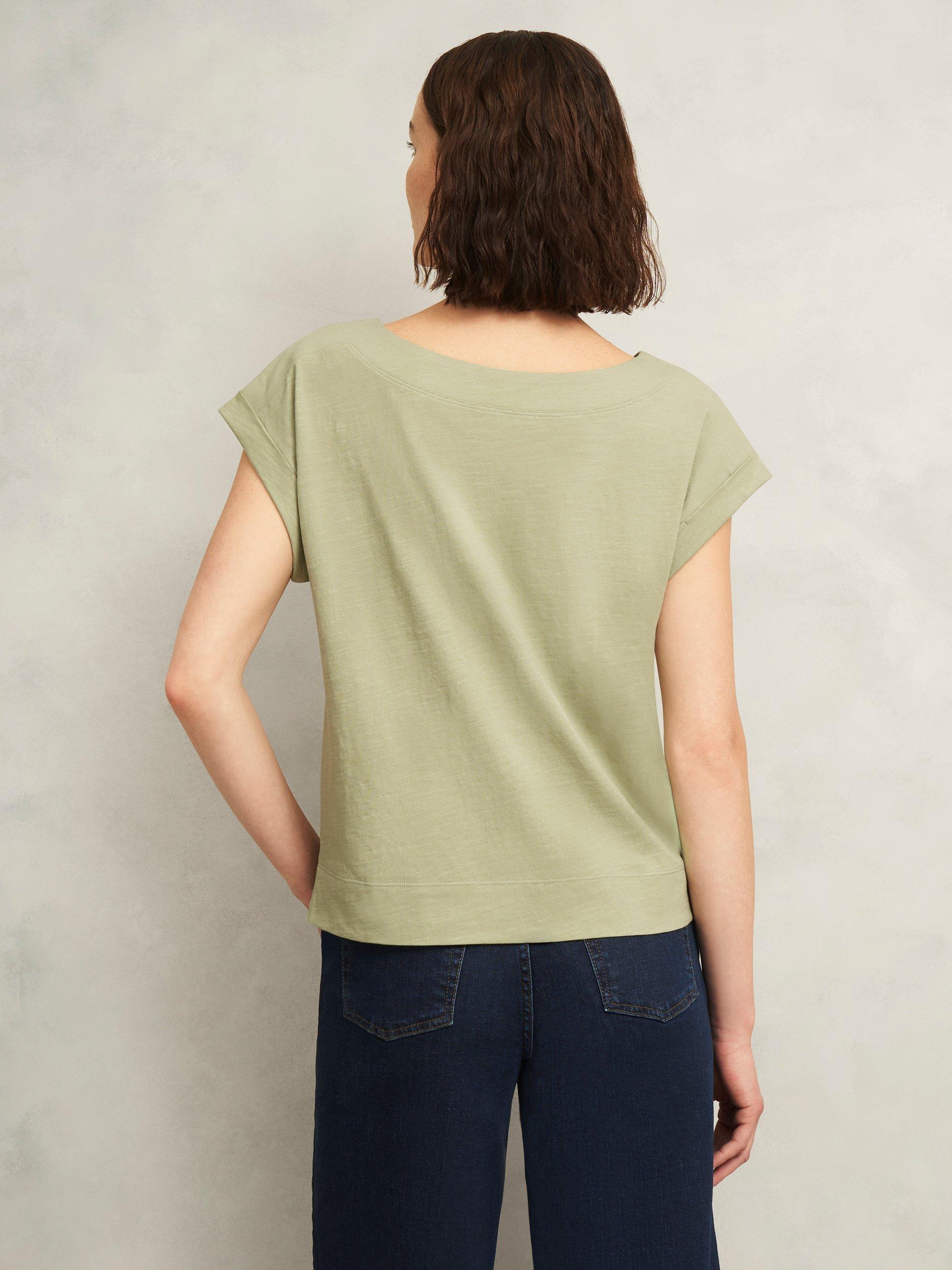 Product image 2 of 11, which shows Hobbs Alycia Slub T-Shirt, Pale Sage, XS
