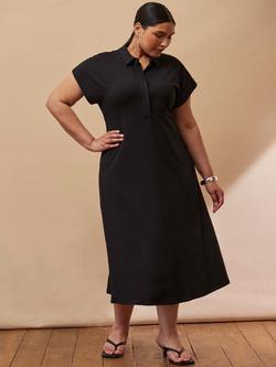 Live Unlimited Curve Polo Neck Midi Dress, Black, Black
