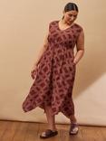 Live Unlimited Curve Geometric Hanky Hem Dress, Brown