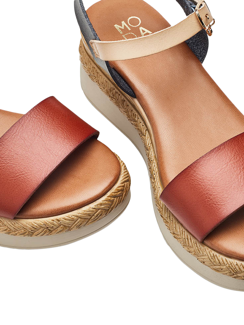 Product image 3 of 4, which shows Moda in Pelle Nyx Porvair Sandals, Navy/Tan, 3