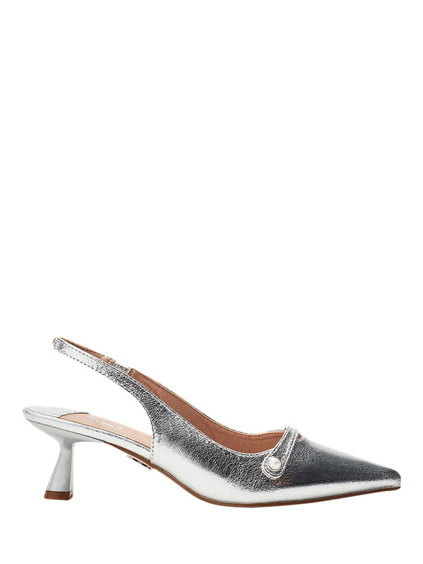 Moda in Pelle Godal Slingback Court Shoes, Silver