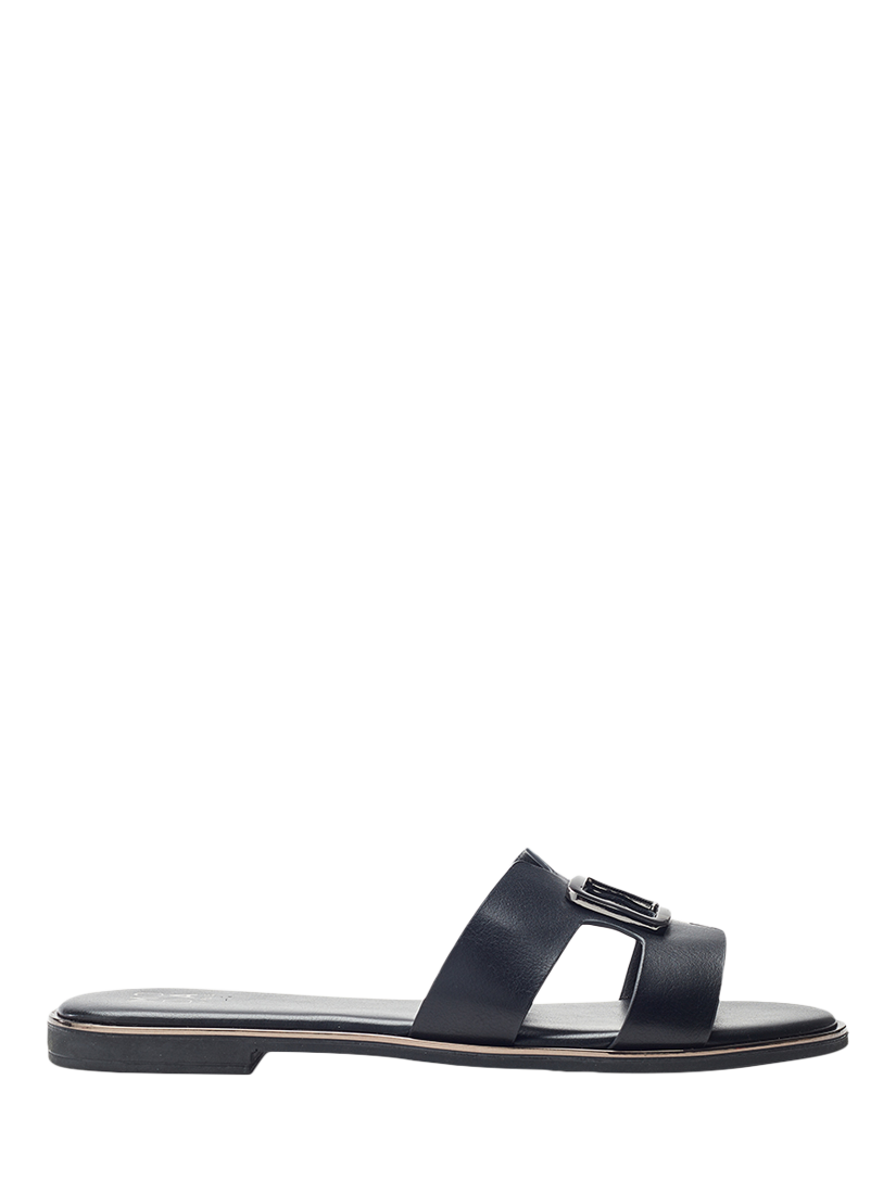 Product image 1 of 4, which shows Moda in Pelle Jeanie Slider Sandals, Black, 3