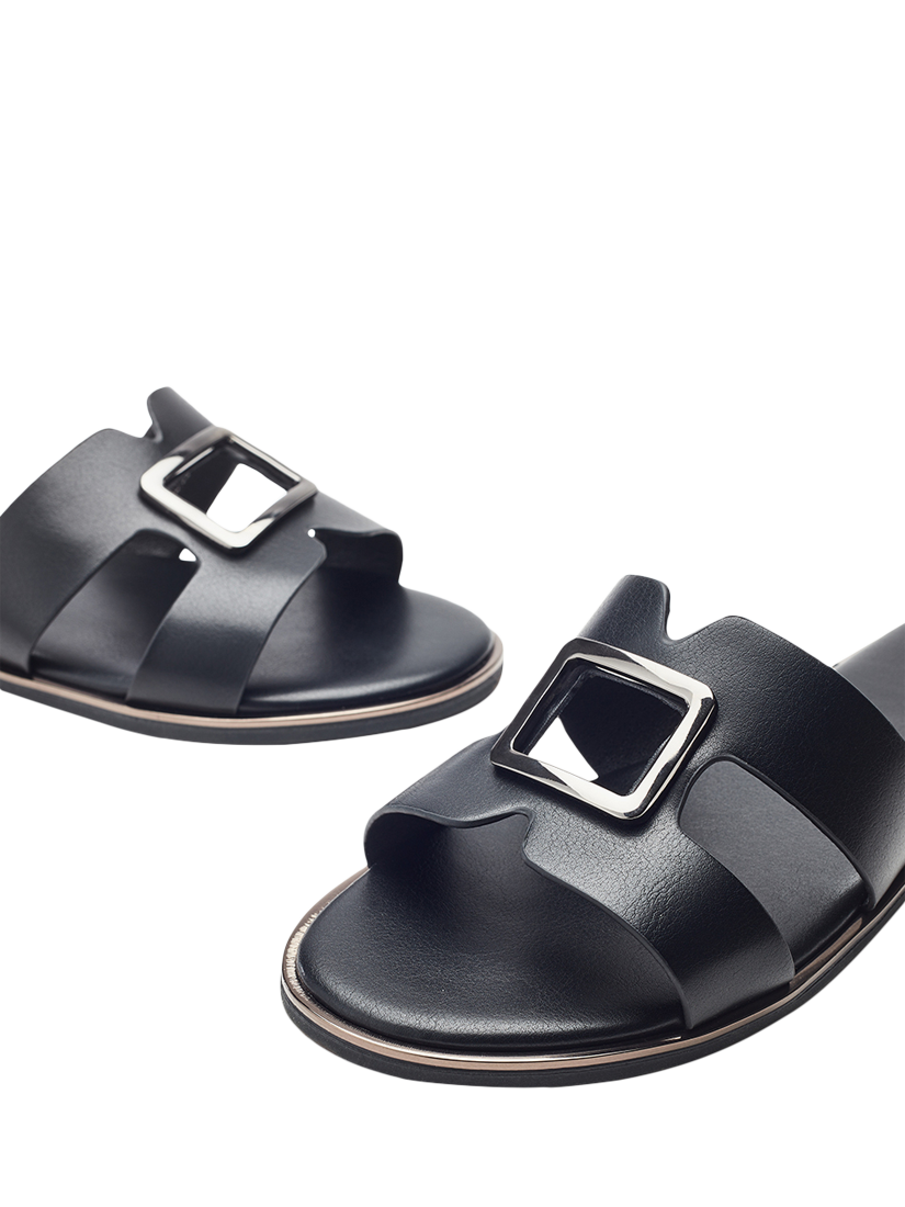 Product image 3 of 4, which shows Moda in Pelle Jeanie Slider Sandals, Black, 3