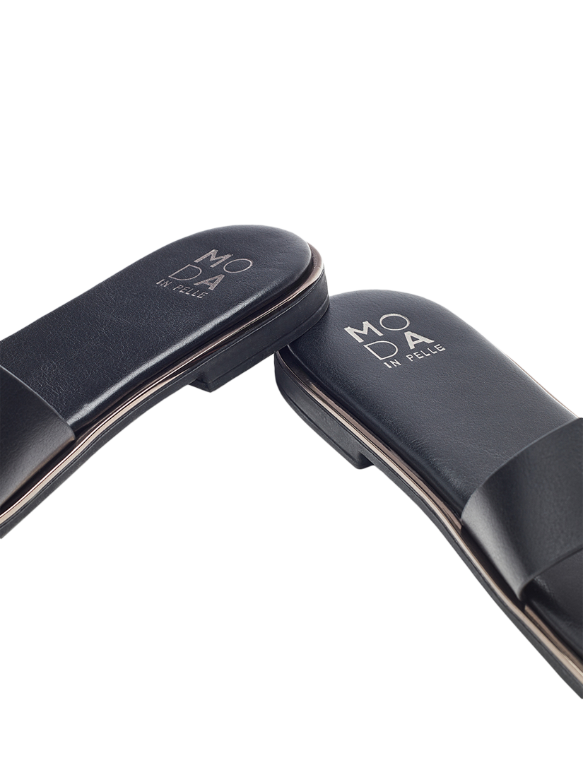 Product image 4 of 4, which shows Moda in Pelle Jeanie Slider Sandals, Black, 3