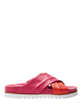 Moda In Pelle Jessa Leather Cross-Over Flatform Sandals, Pink/Red