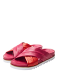 Moda In Pelle Jessa Leather Cross-Over Flatform Sandals, Pink/Red