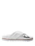Moda in Pelle Jessa Leather Footbed Sandals, White/Silver