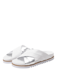 Moda in Pelle Jessa Leather Footbed Sandals, White/Silver