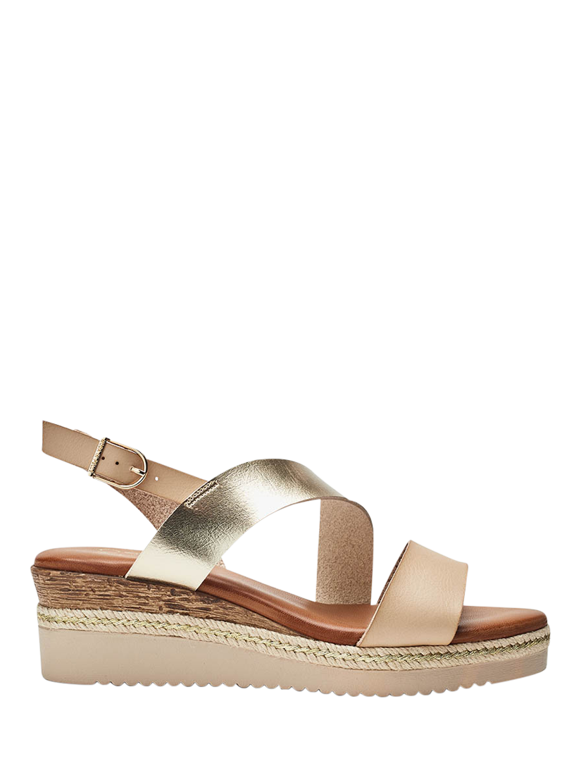 Product image 1 of 4, which shows Moda in Pelle Joani Cross Strap Sandals, Off White, 3