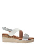 Moda in Pelle Joani Cross Strap Sandals, White - Silver