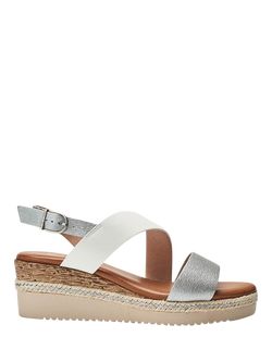 Moda in Pelle Joani Cross Strap Sandals, White - Silver