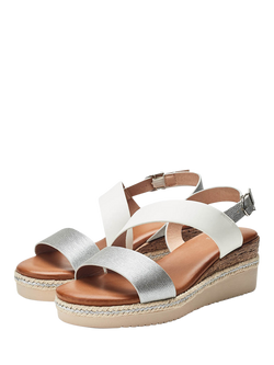 Moda in Pelle Joani Cross Strap Sandals - view 2, White - Silver