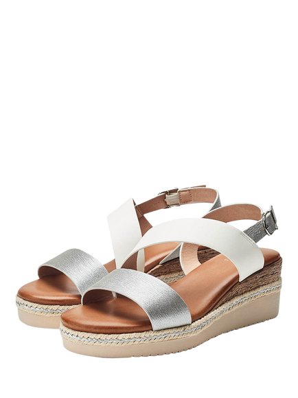 Moda in Pelle Joani Cross Strap Sandals - view 2, White/Silver