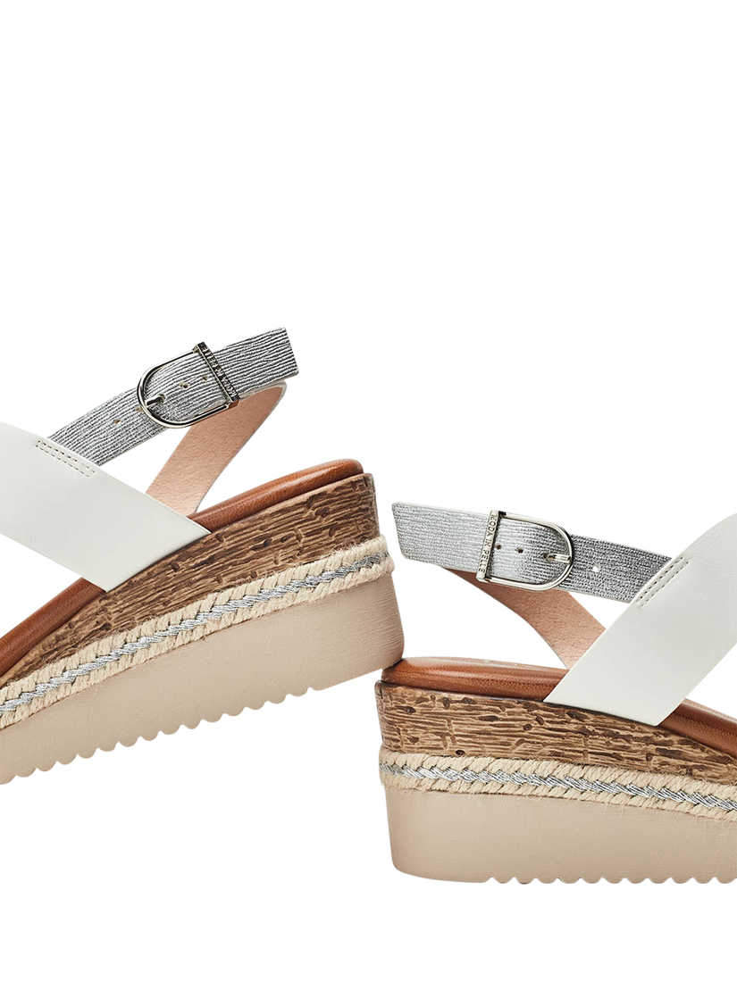 Product image 4 of 4, which shows Moda in Pelle Joani Cross Strap Sandals, White - Silver, 3