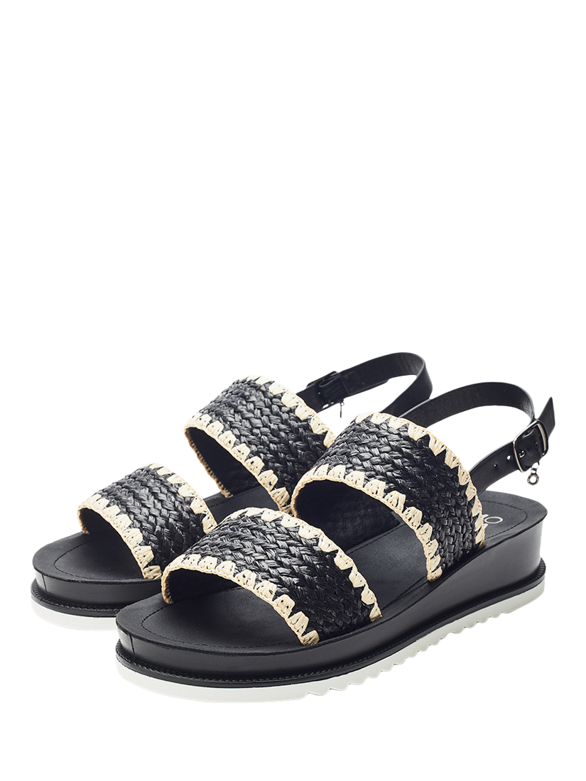 Product image 2 of 4, which shows Moda in Pelle Kyraa Textile Sandals, Black, 4