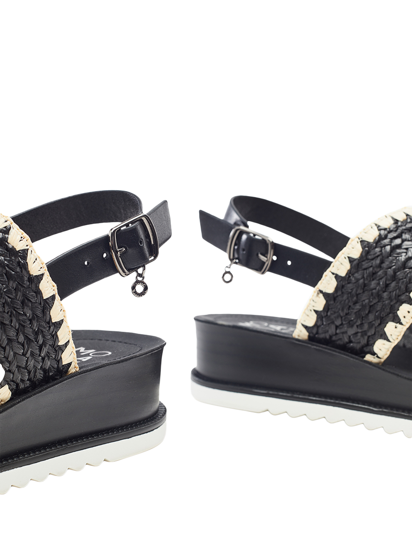 Product image 4 of 4, which shows Moda in Pelle Kyraa Textile Sandals, Black, 4
