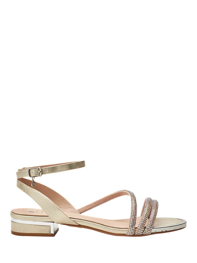 Product image 1 of 4, which shows Moda in Pelle Lyddia Porvair Sandals, Gold, 3