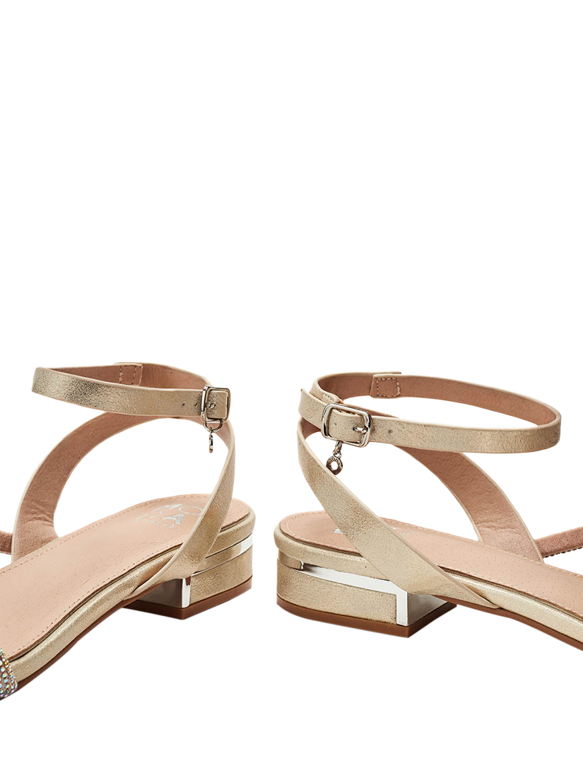 Product image 4 of 4, which shows Moda in Pelle Lyddia Porvair Sandals, Gold, 3
