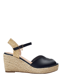 Moda in Pelle Nolaa Peep Toe Wedge Sandals, Navy