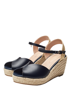 Moda in Pelle Nolaa Peep Toe Wedge Sandals - view 2, Navy