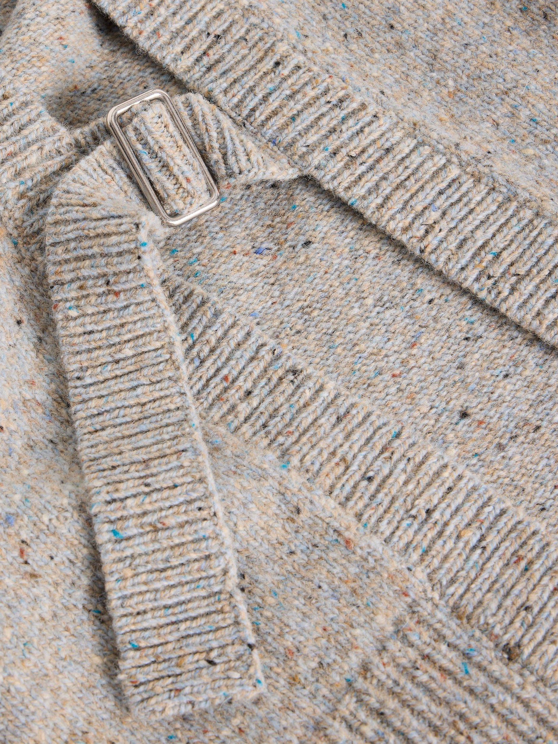 Product image 6 of 6, which shows White Stuff Tanya Wool Blend Cap Sleeve Crew Neck Poncho, Grey Marl, S