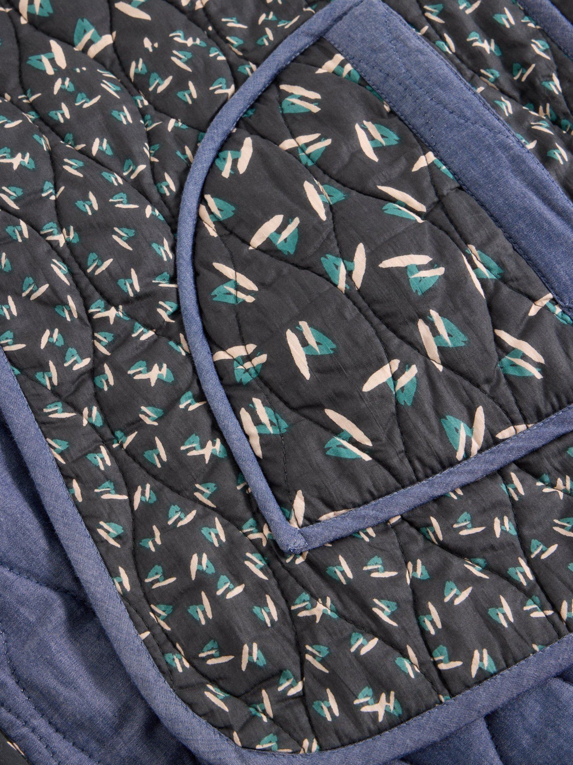 Product image 6 of 7, which shows White Stuff Carla Organic Cotton Reversible Gilet, Blue/Multi, S