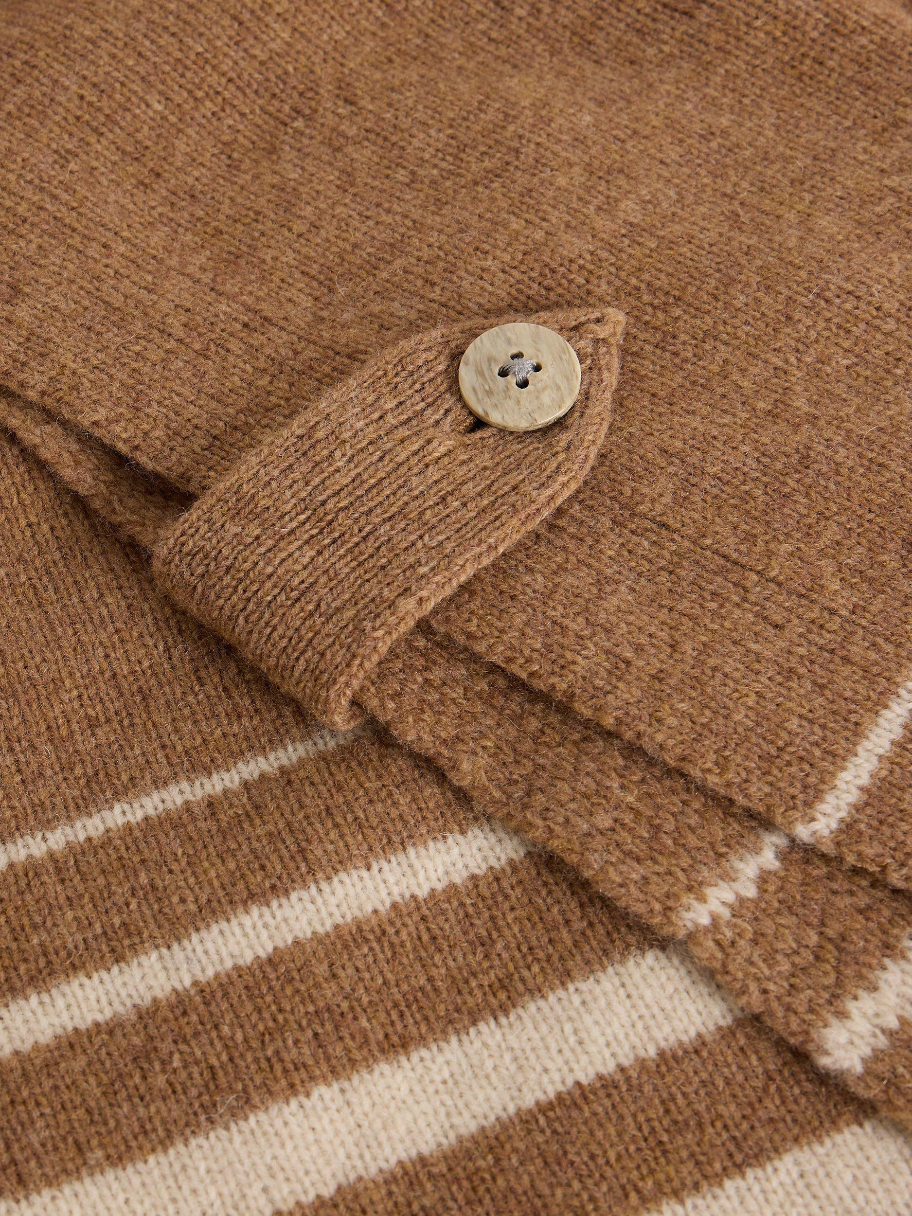 Product image 6 of 6, which shows White Stuff Ivy Stripe Wool Rich Poncho, Multi, L