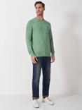 Crew Clothing Cotton Linen Blend Crew Neck Jumper, Light Green