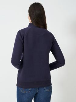 Crew Clothing Cotton-Blend Half-Zip Sweatshirt, Dark Blue - view 2, Dark Blue