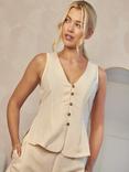 Chi Chi London Tailored Waistcoat, Cream