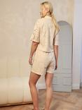 Chi Chi London High Waist Crochet Shorts, Cream