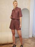 Chi Chi London High Waist Crochet Shorts, Brown