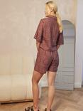 Chi Chi London High Waist Crochet Shorts, Brown