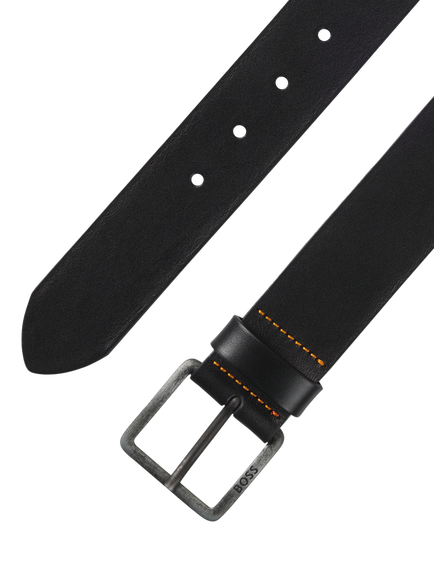 HUGO BOSS BOSS Jeeko Leather Belt, Black - view 2, Black