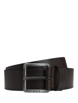 HUGO BOSS BOSS Jeeko Leather Belt, Black, Dark Brown