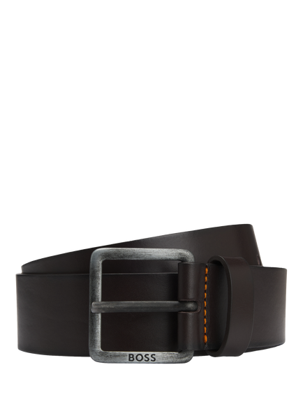 HUGO BOSS BOSS Jeeko Leather Belt, Black, Dark Brown