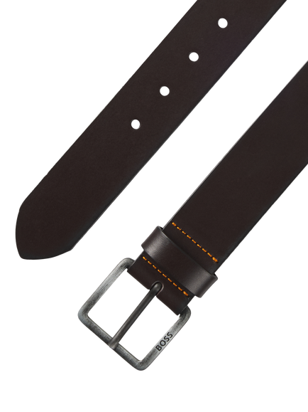 HUGO BOSS BOSS Jeeko Leather Belt, Black - view 2, Dark Brown