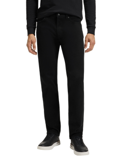HUGO BOSS BOSS Regular Fit Mid Rise Jeans, Black, Black