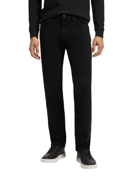 HUGO BOSS BOSS Regular Fit Mid Rise Jeans, Black, Black