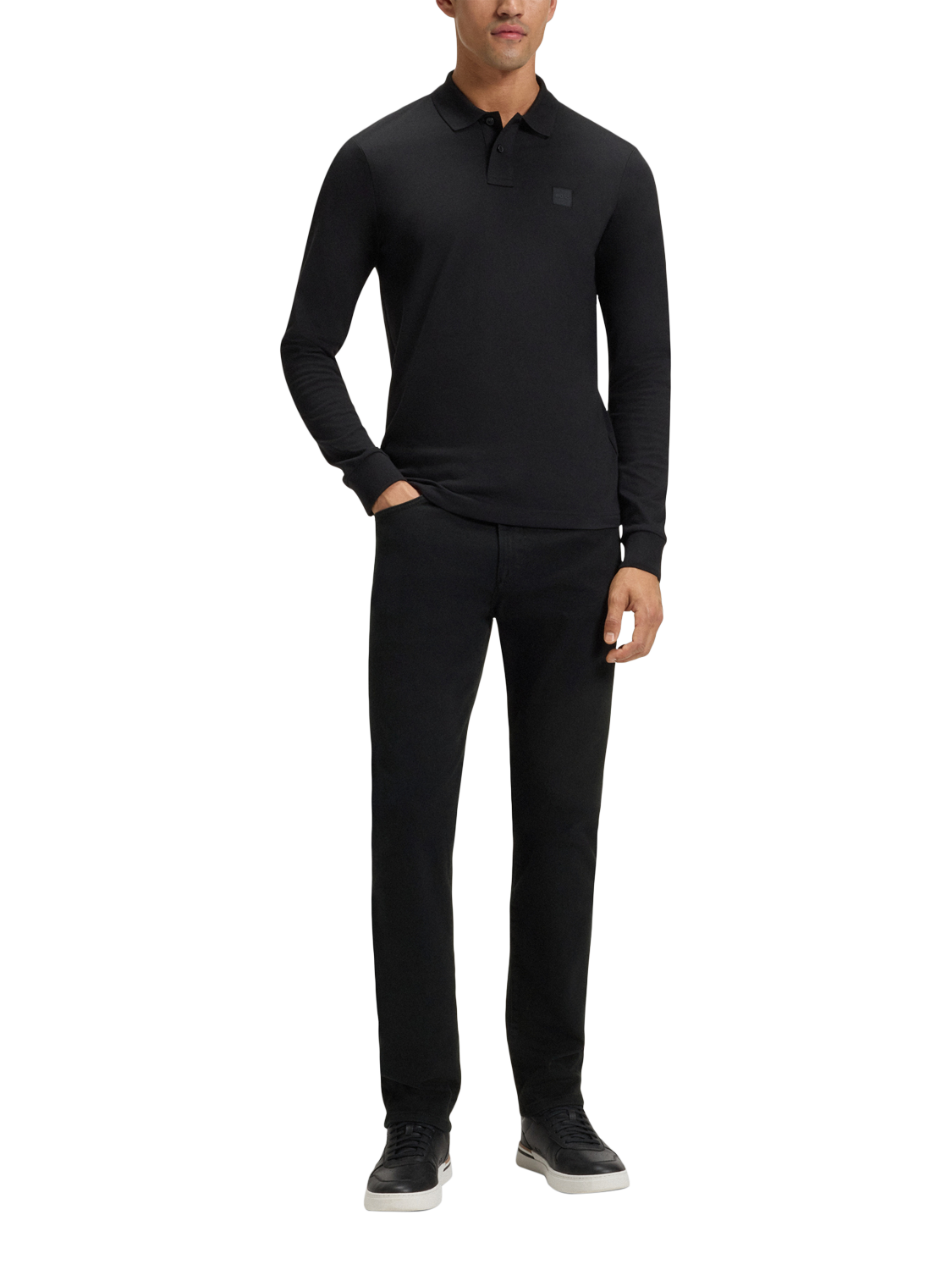 Product image 3 of 6, which shows HUGO BOSS BOSS Regular Fit Mid Rise Jeans, Black, 32R