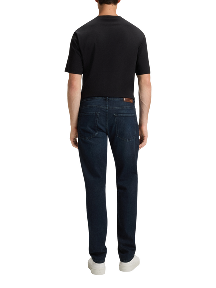 HUGO BOSS BOSS Regular Fit Mid Rise Jeans, Dark Blue - view 2, Dark Blue