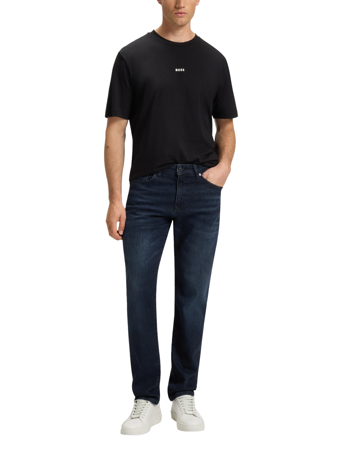 Product image 3 of 6, which shows HUGO BOSS BOSS Regular Fit Mid Rise Jeans, Dark Blue, 32R