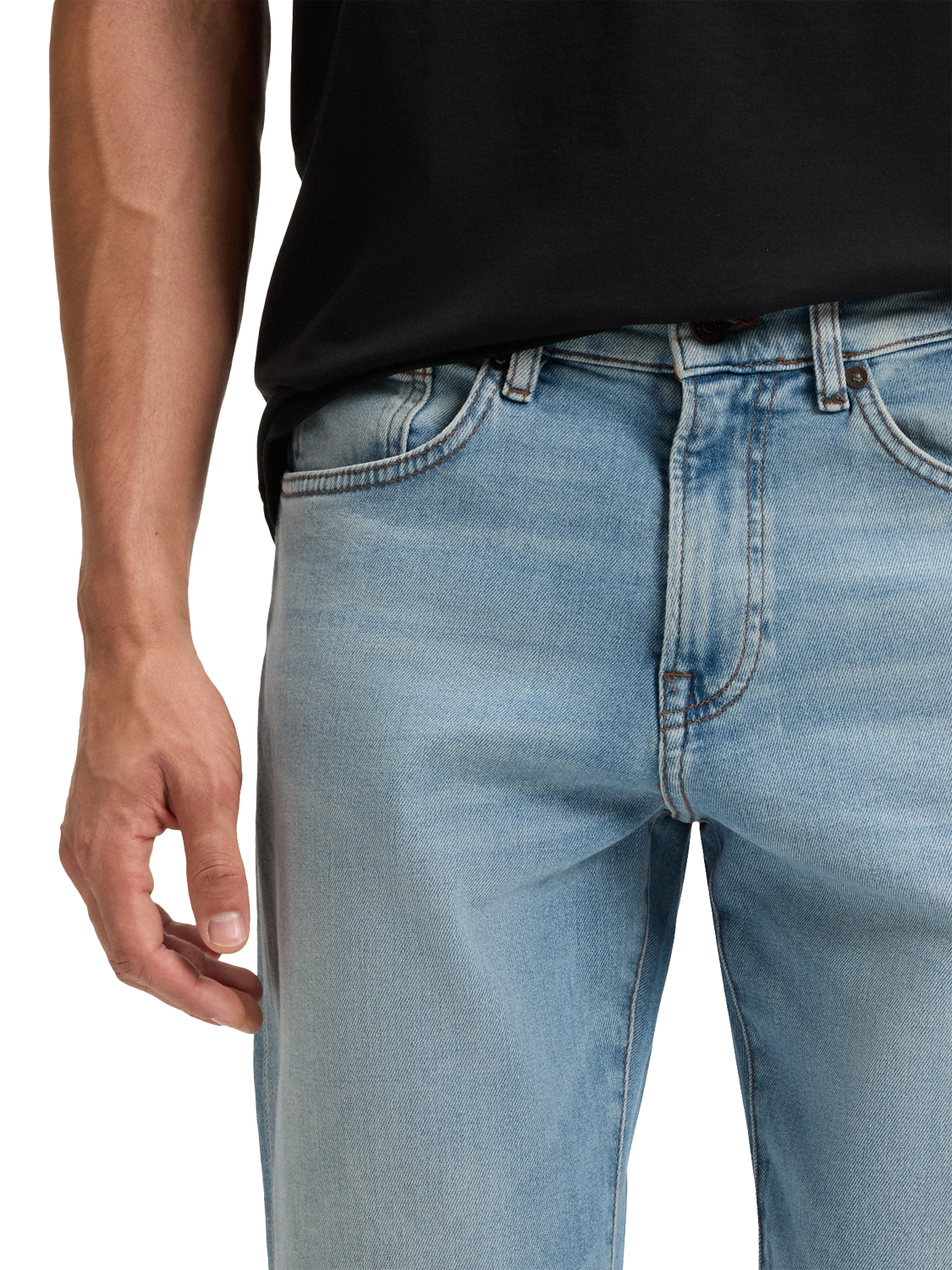 Product image 5 of 6, which shows HUGO BOSS BOSS Regular Fit Mid Rise Jeans, Bright Blue, 32R