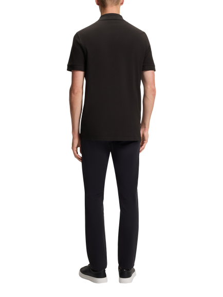 BOSS Cotton Piqué Logo Print Polo Shirt - view 2, Black
