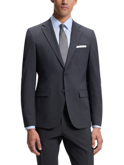 BOSS Wool Blend Single Breasted Slim Fit Suit Jacket, Dark Grey, Dark Grey