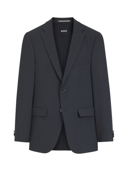 BOSS Wool Blend Single Breasted Slim Fit Suit Jacket, Dark Grey - view 2, Dark Grey