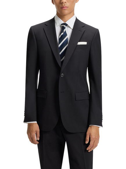 BOSS Wool Blend Single Breasted Suit Jacket, Dark Blue